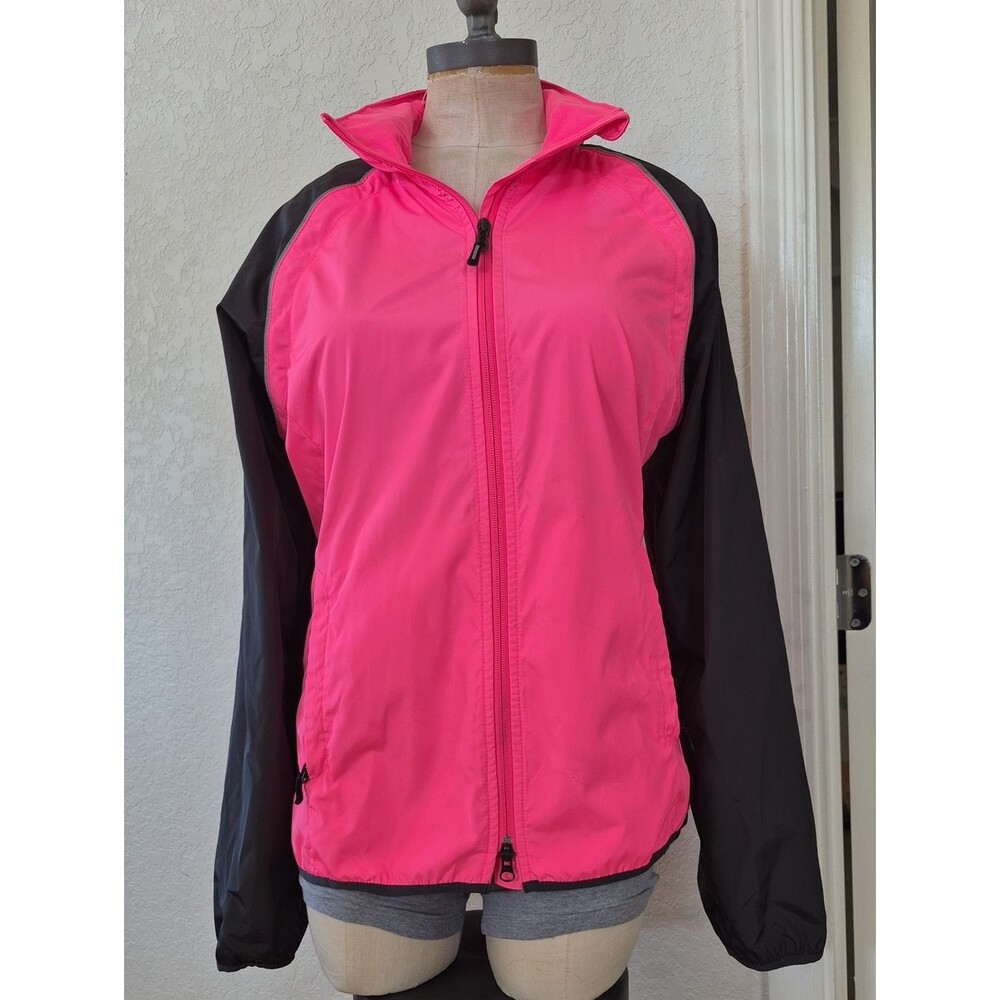 Lands End, The Outfitters Detachable Windbreaker w/Relective Trim & Back Pocket